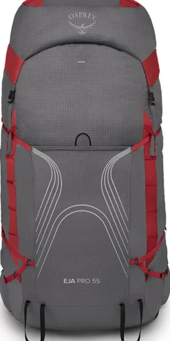 Osprey Backpacking Packs-Womens Eja Pro 55 Rucksack - Dale Grey-Poinsettia Red