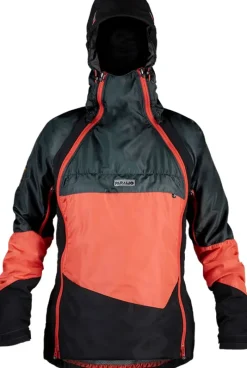 Paramo Waterproof Jackets-Womens Velez Evolution Hybrid Smock - Hot Coral-Dark Steel-Black