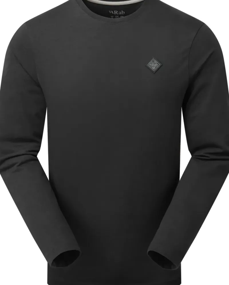 Rab T-Shirts & Baselayers-Mens Basecamp Logo Badge LS Tee - Beluga