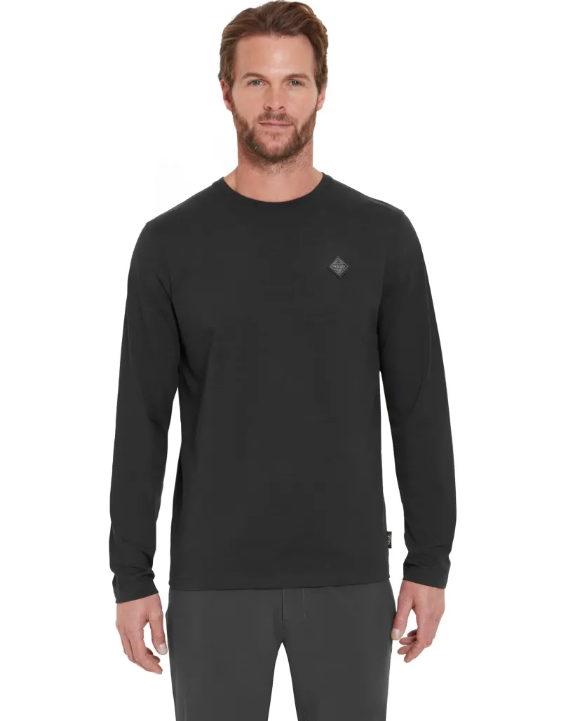 Rab T-Shirts & Baselayers-Mens Basecamp Logo Badge LS Tee - Beluga