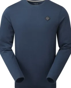 Rab T-Shirts & Baselayers-Mens Basecamp Logo Badge LS Tee - Tempest Blue