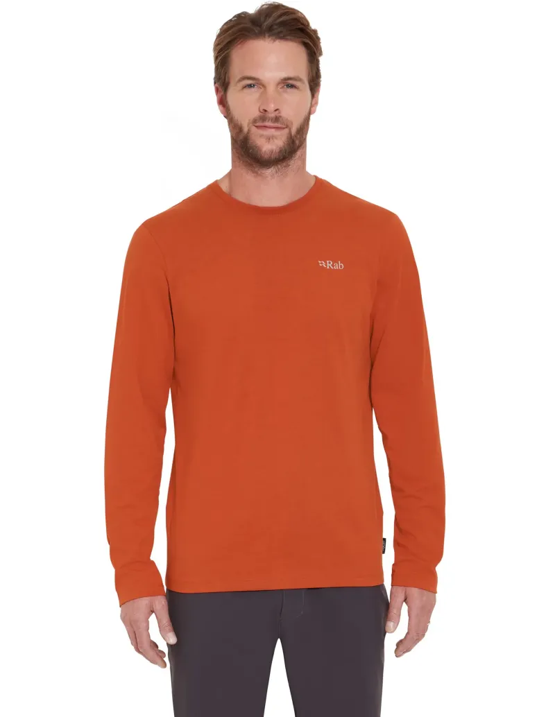 Rab T-Shirts & Baselayers-Mens Basecamp 3 Peaks LS Tee - Red Clay