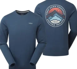 Rab T-Shirts & Baselayers-Mens Basecamp 3 Peaks LS Tee - Tempest Blue