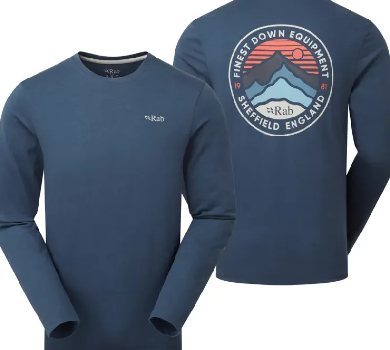 Rab T-Shirts & Baselayers-Mens Basecamp 3 Peaks LS Tee - Tempest Blue