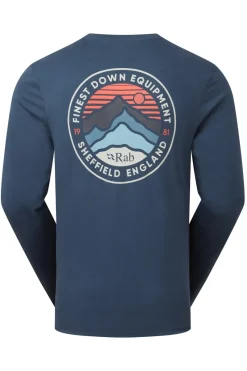 Rab T-Shirts & Baselayers-Mens Basecamp 3 Peaks LS Tee - Tempest Blue