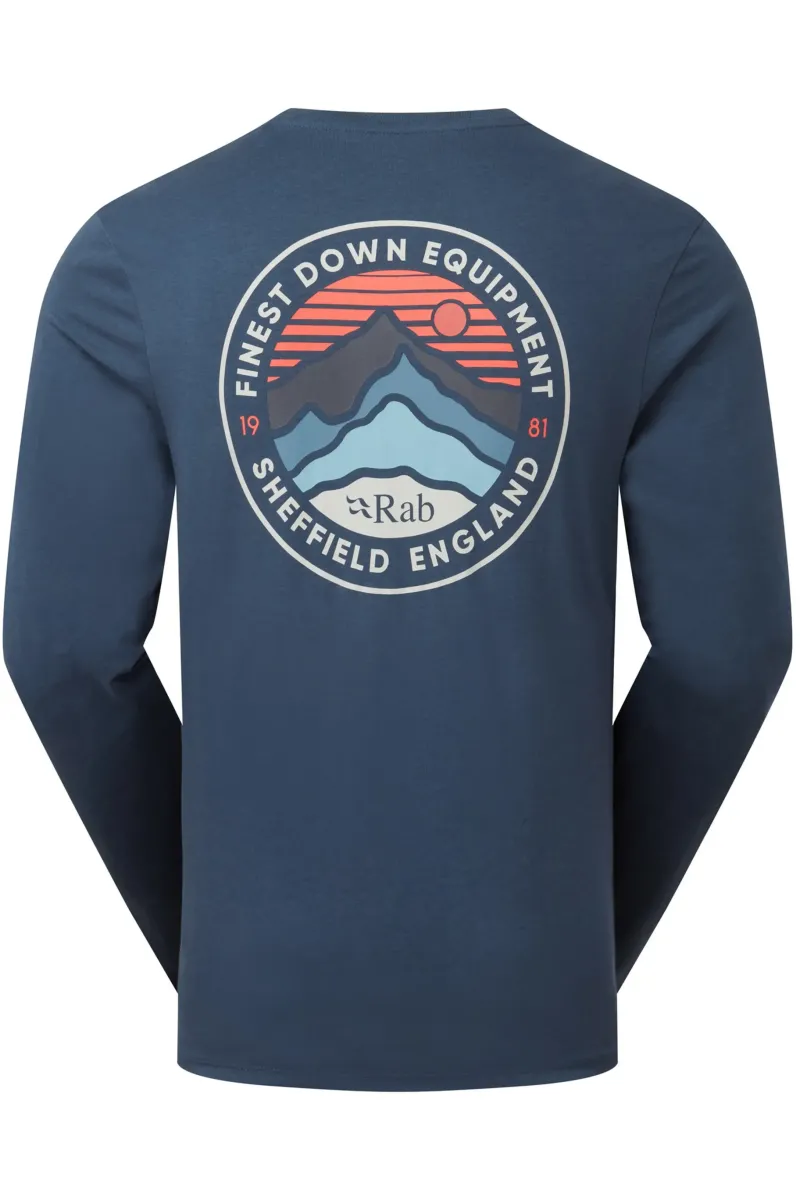 Rab T-Shirts & Baselayers-Mens Basecamp 3 Peaks LS Tee - Tempest Blue