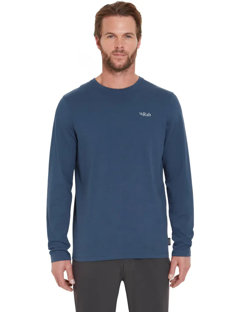Rab T-Shirts & Baselayers-Mens Basecamp 3 Peaks LS Tee - Tempest Blue
