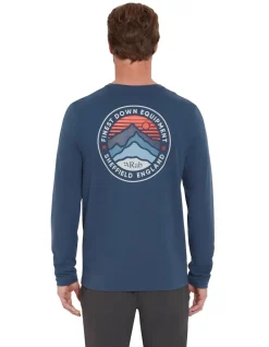 Rab T-Shirts & Baselayers-Mens Basecamp 3 Peaks LS Tee - Tempest Blue