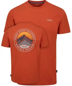 Rab T-Shirts & Baselayers-Mens Basecamp 3 Peak Tee - Red Clay