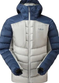 Rab Insulated Jackets-Mens Cirrus Ultra Hoody - Tempest Blue-Light Zinc
