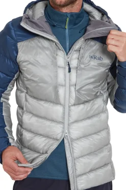 Rab Insulated Jackets-Mens Cirrus Ultra Hoody - Tempest Blue-Light Zinc