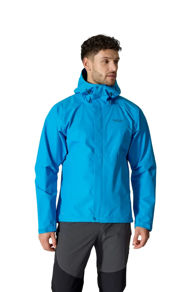 Rab Waterproof Jackets-Mens Downpour Jacket - Maya Blue
