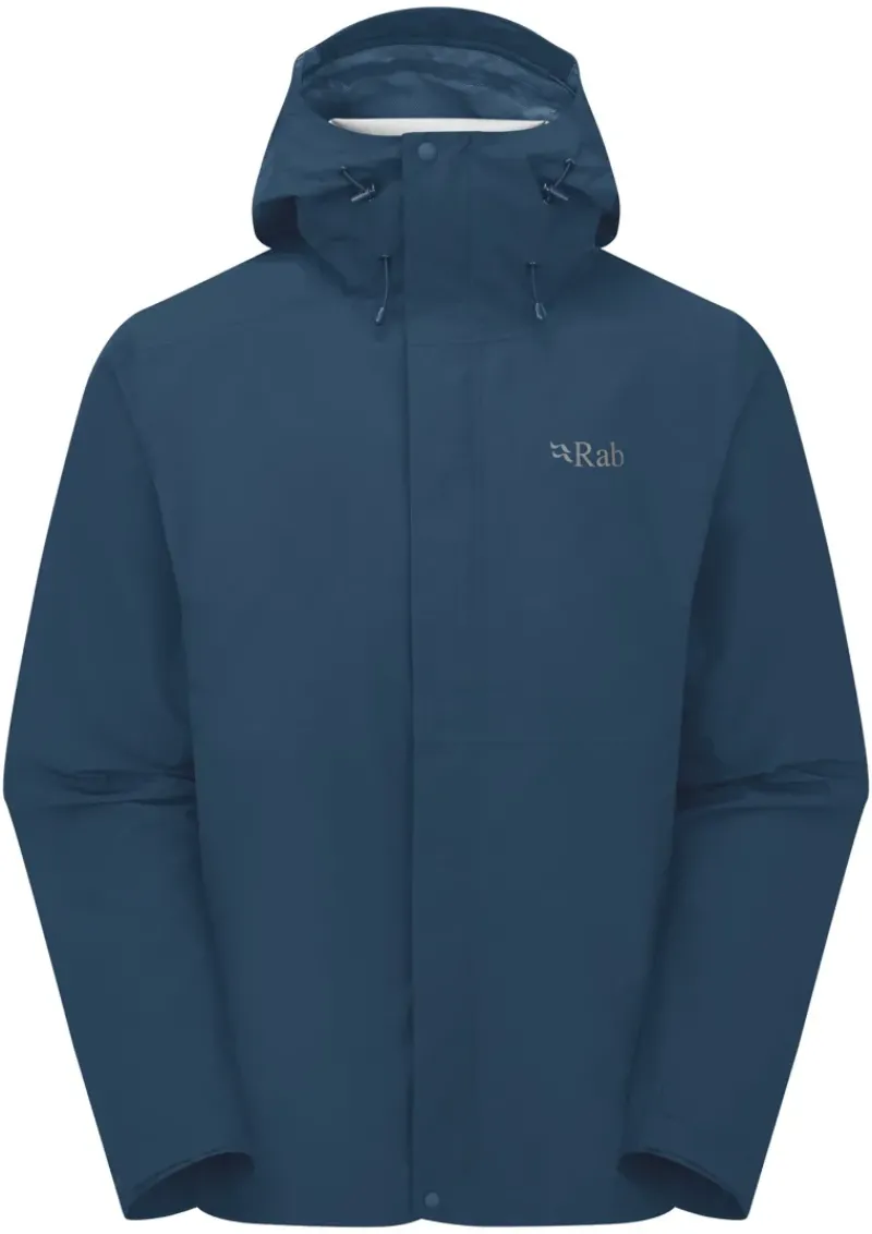 Rab Waterproof Jackets-Mens Downpour Jacket - Tempest Blue