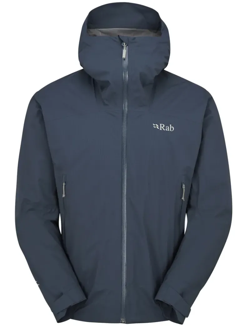 Rab Waterproof Jackets-Mens Downpour Light Jacket - Tempest Blue