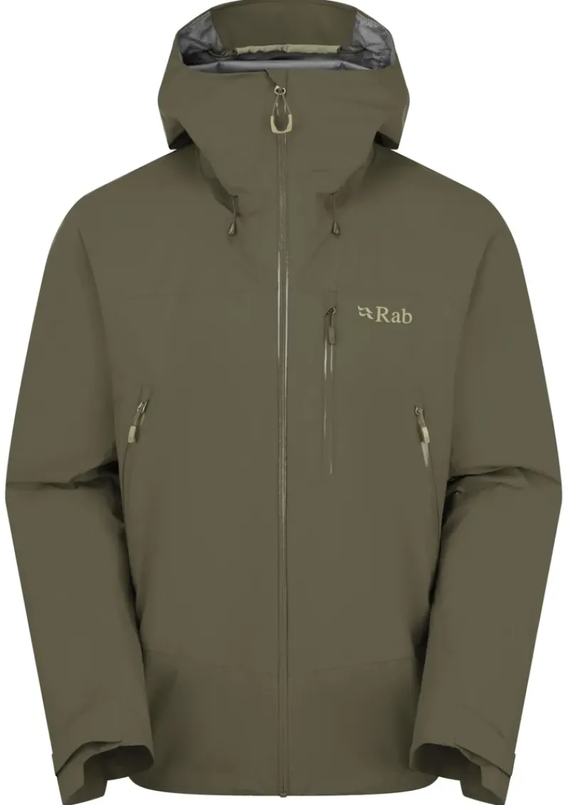 Rab Waterproof Jackets-Mens Downpour Mountain Jacket - Army