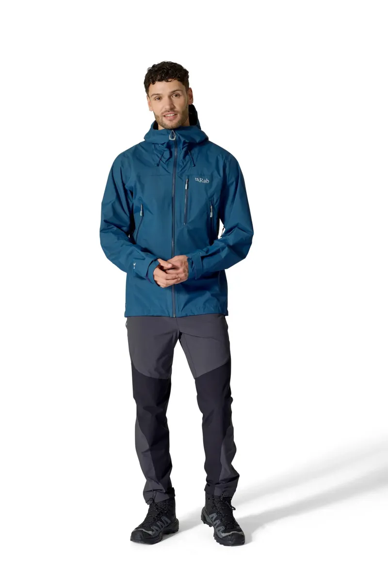 Rab Waterproof Jackets-Mens Downpour Mountain Jacket - Tempest Blue
