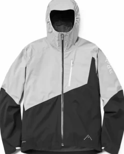 Rab Waterproof Jackets-Mens Downpour Trail Light Jacket - Light Zinc-Anthracite