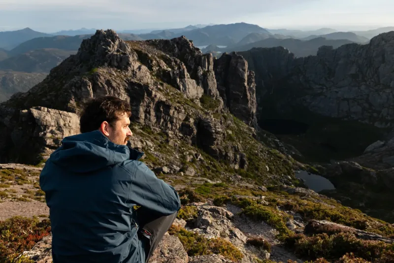 Rab Waterproof Jackets-Mens Firewall Mountain Jacket - Tempest Blue