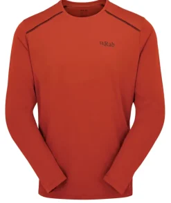 Rab T-Shirts & Baselayers-Mens Force Long Sleeved Tee - Tuscan Red