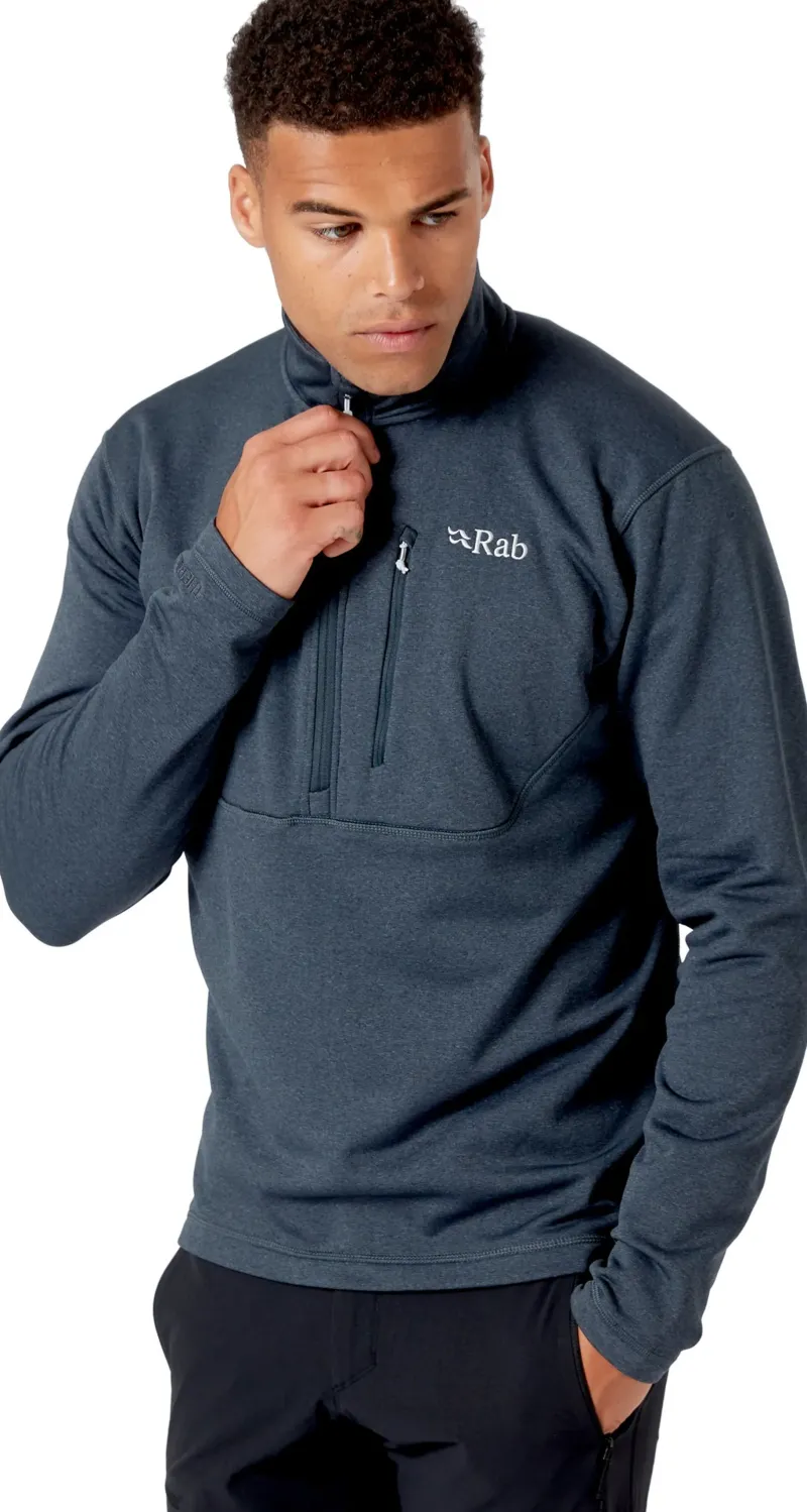 Rab Fleece & Mid Layer-Mens Geon Pull-On - Black-Steel Marl