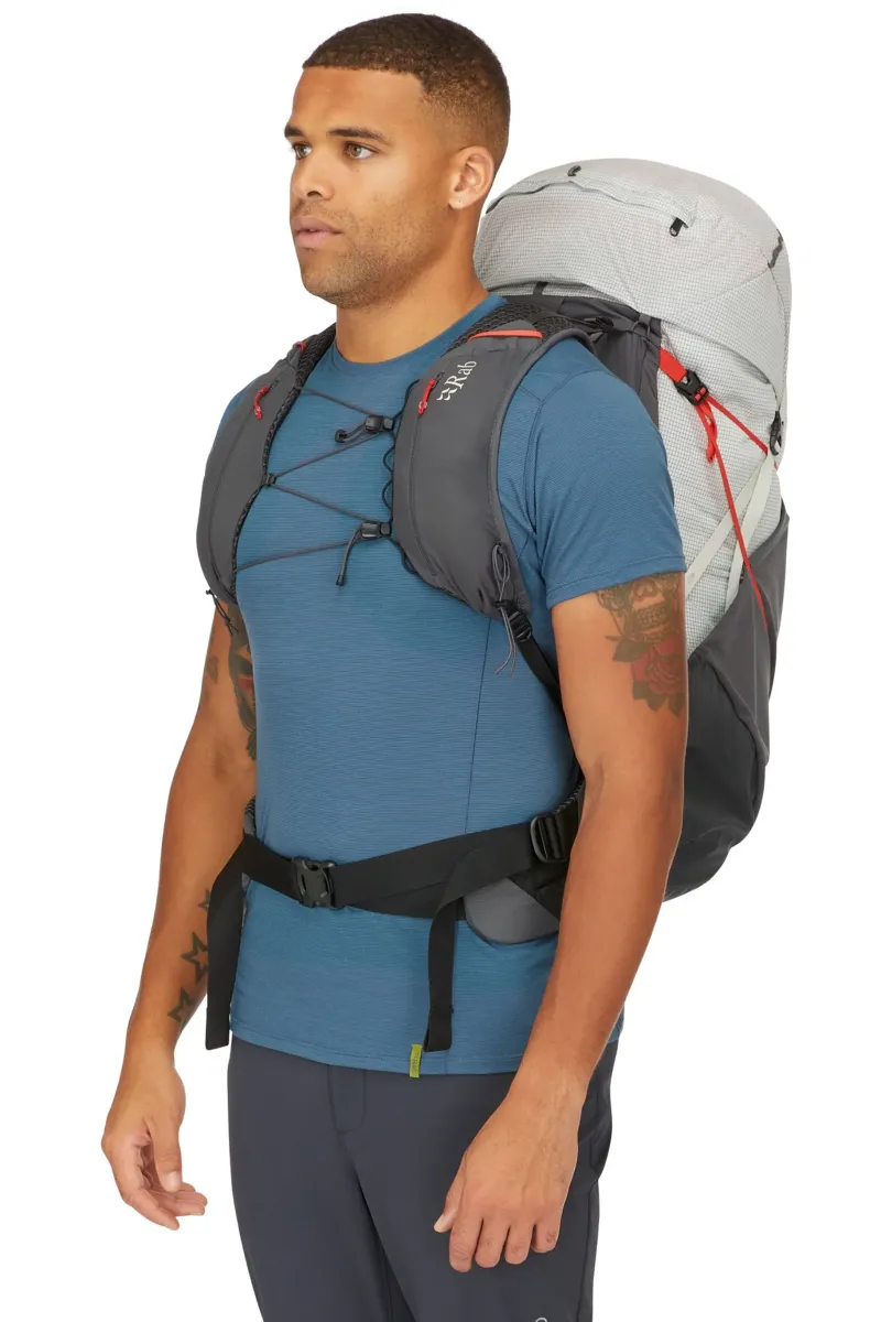 Rab Fast & Light Rucksacks And Vests-Mens Muon 50 Rucksack - Pewter-Graphene