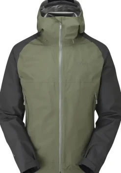Rab Waterproof Jackets-Mens Namche Paclite Jacket - Graphene-Light Khaki