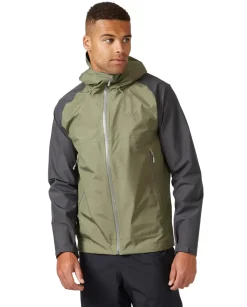 Rab Waterproof Jackets-Mens Namche Paclite Jacket - Graphene-Light Khaki