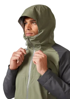 Rab Waterproof Jackets-Mens Namche Paclite Jacket - Graphene-Light Khaki