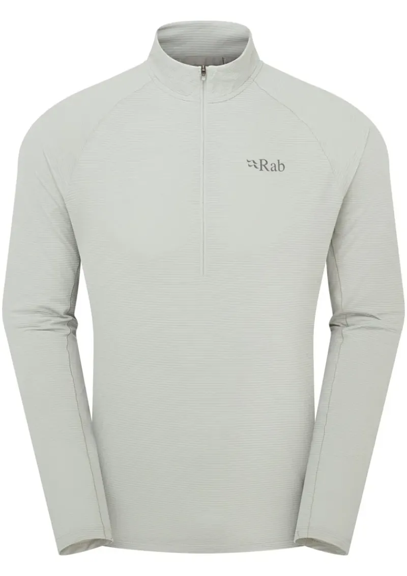 Rab T-Shirts & Baselayers-Mens Sonic LS Zip-T - Light Zinc