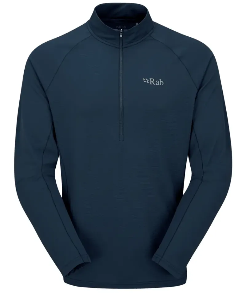 Rab T-Shirts & Baselayers-Mens Sonic LS Zip-T - Tempest Blue