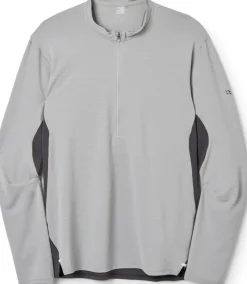 Rab T-Shirts & Baselayers-Mens Sonic Ultra Zip Tee - Light Zinc-Graphene