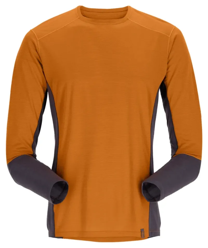 Rab T-Shirts & Baselayers-Mens Syncrino Base LS Tee - Marmalade