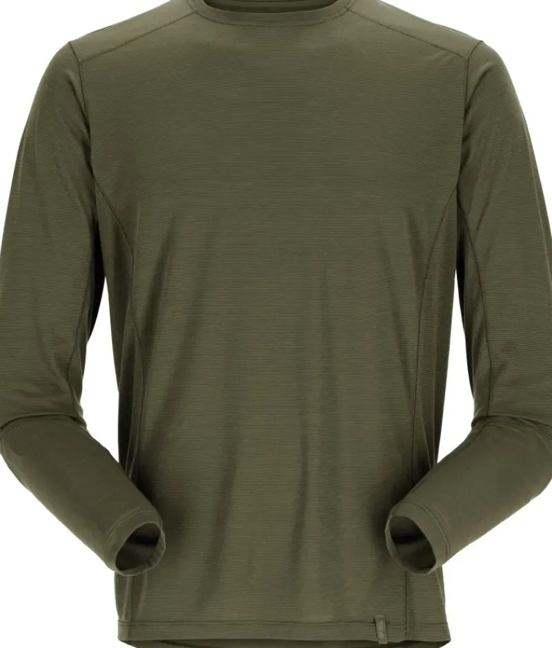 Rab T-Shirts & Baselayers-Mens Syncrino Base LS Tee - Olive-Olive