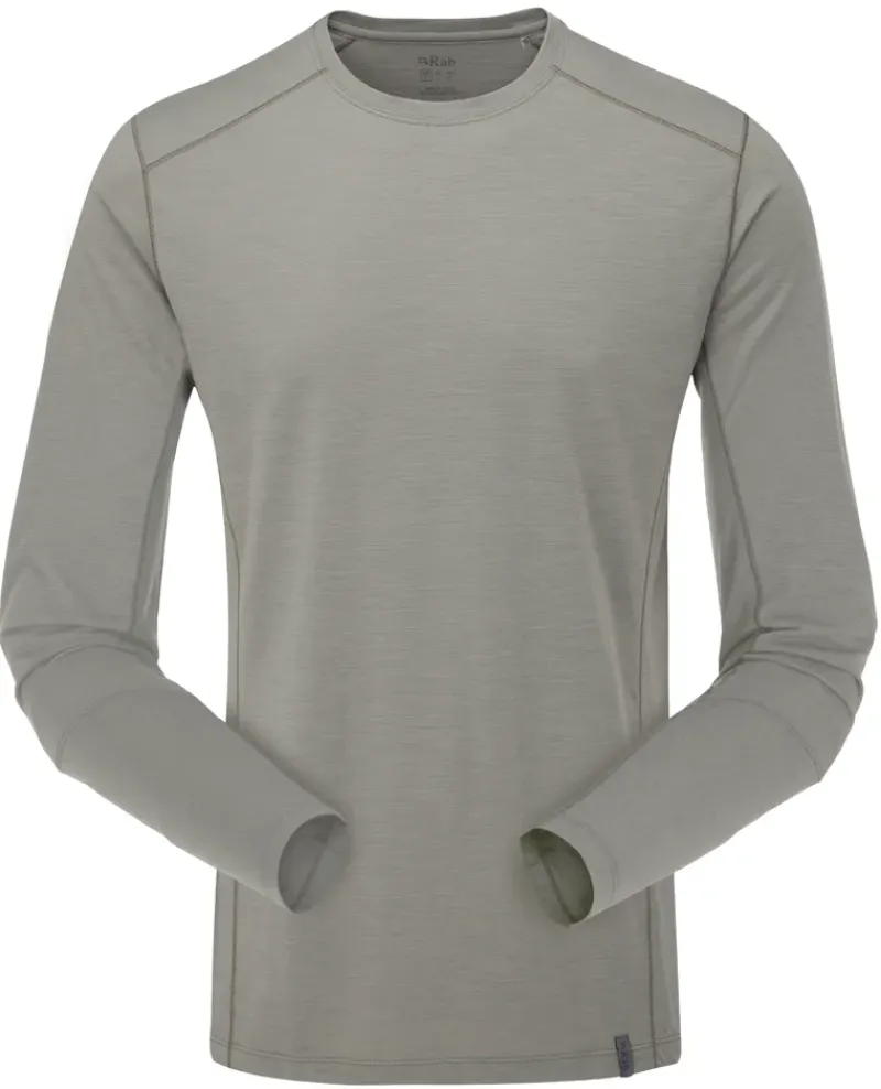 Rab T-Shirts & Baselayers-Mens Syncrino Base LS Tee - Stone