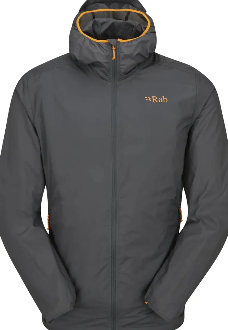 Rab Windshirts-Mens Vital Hoody - Graphene-Marmalade