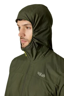 Rab Windshirts-Mens Windgather Hoody - Army