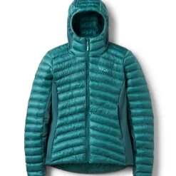 Rab Insulated Jackets-Womens Cirrus Flex Hoody - Eucalyptus-Green Slate