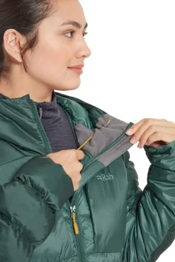 Rab Insulated Jackets-Womens Cirrus Ultra Hoody - Green Slate-Eucalyptus