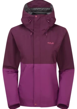 Rab Waterproof Jackets-Womens Downpour Jacket - Mulberry-Plum