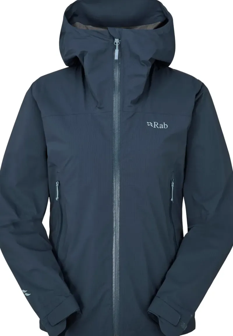 Rab Waterproof Jackets-Womens Downpour Light Jacket - Tempest Blue