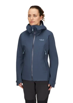 Rab Waterproof Jackets-Womens Downpour Light Jacket - Tempest Blue