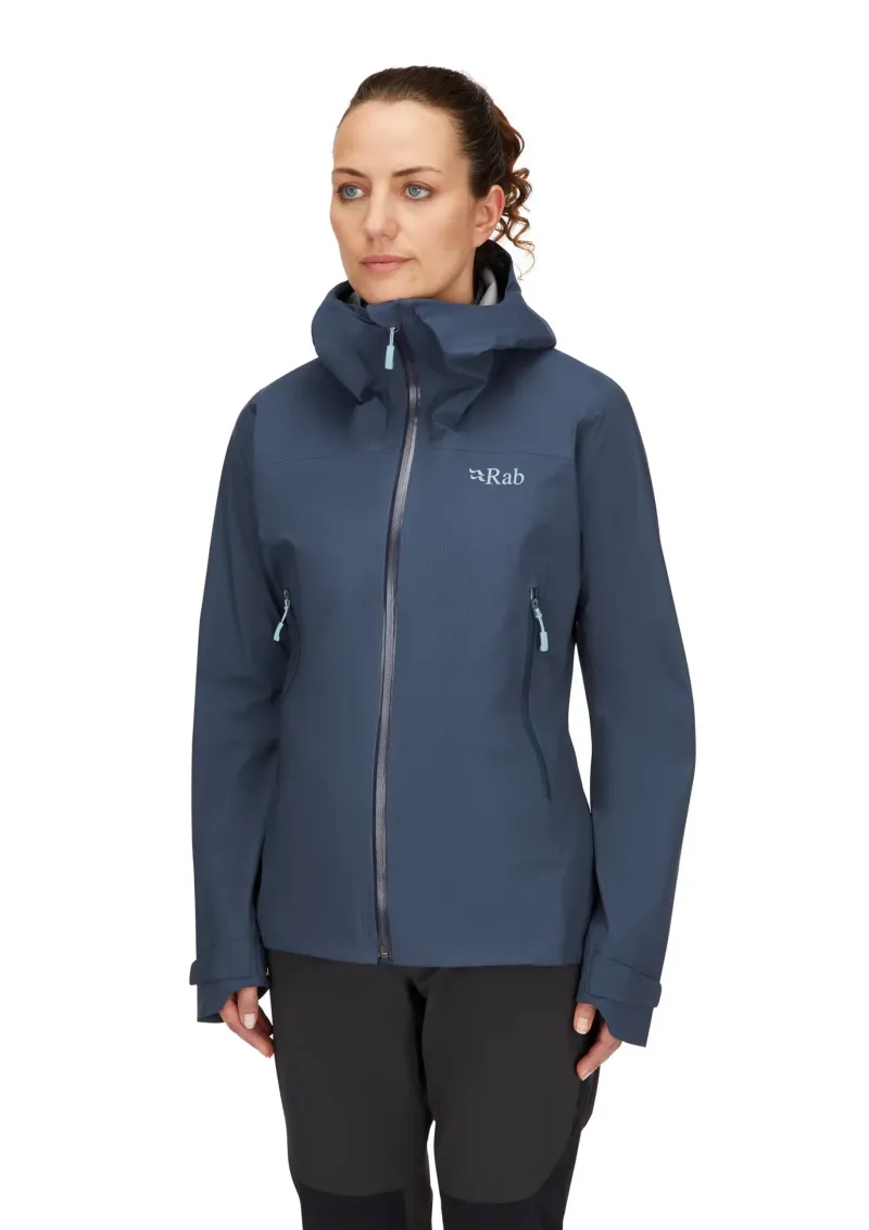 Rab Waterproof Jackets-Womens Downpour Light Jacket - Tempest Blue