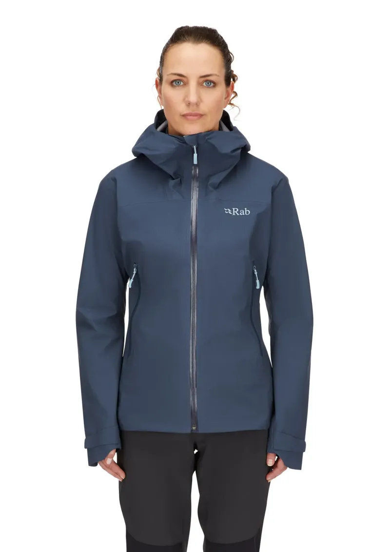 Rab Waterproof Jackets-Womens Downpour Light Jacket - Tempest Blue
