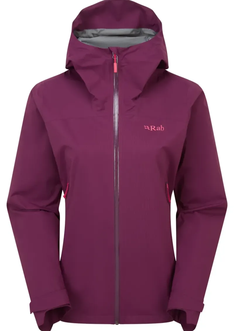 Rab Waterproof Jackets-Womens Downpour Light Jacket - Mulberry