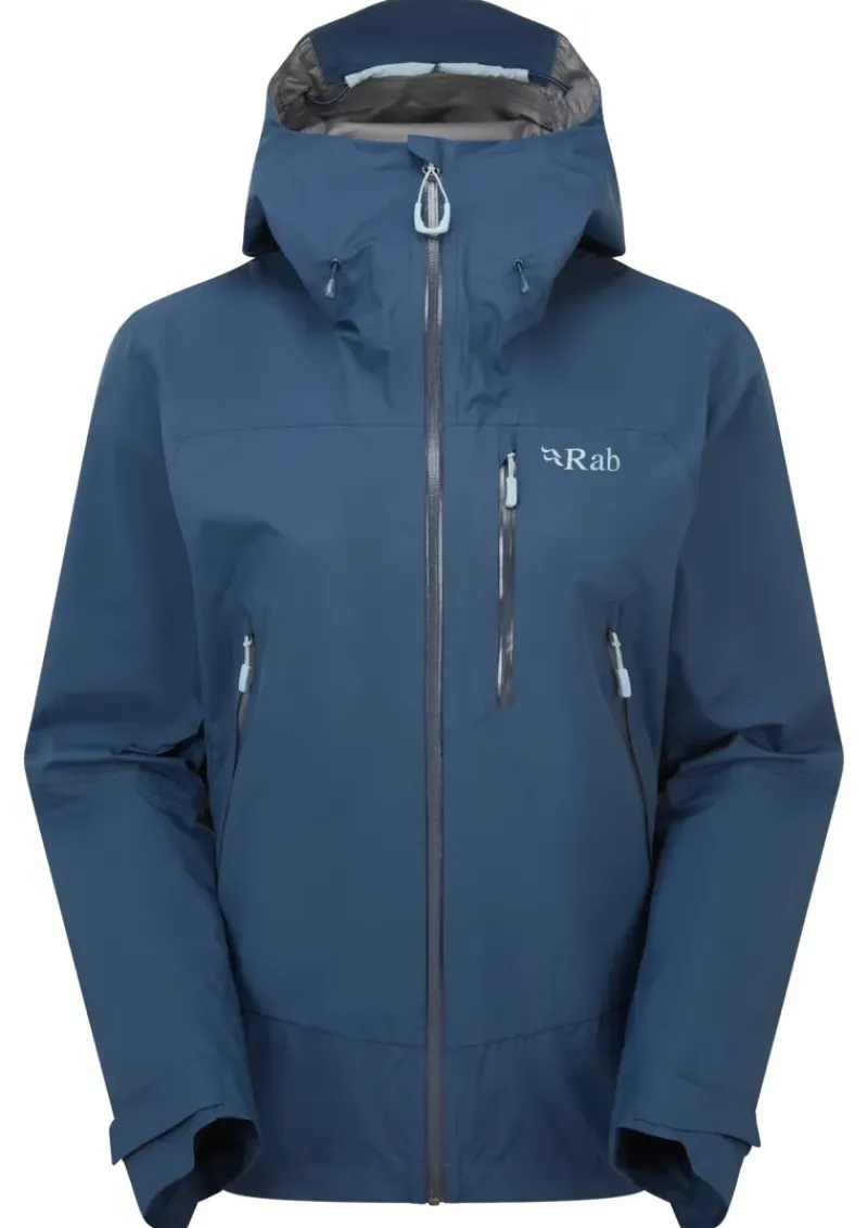 Rab Waterproof Jackets-Womens Downpour Mountain Jacket - Tempest Blue