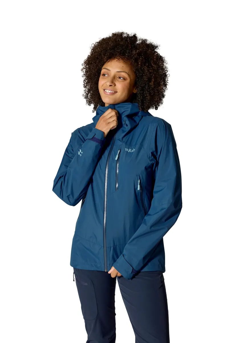 Rab Waterproof Jackets-Womens Downpour Mountain Jacket - Tempest Blue
