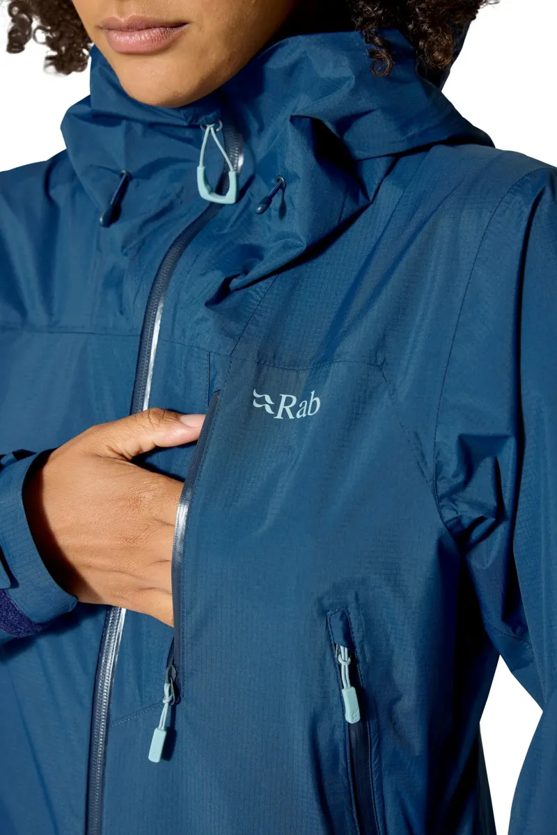 Rab Waterproof Jackets-Womens Downpour Mountain Jacket - Tempest Blue