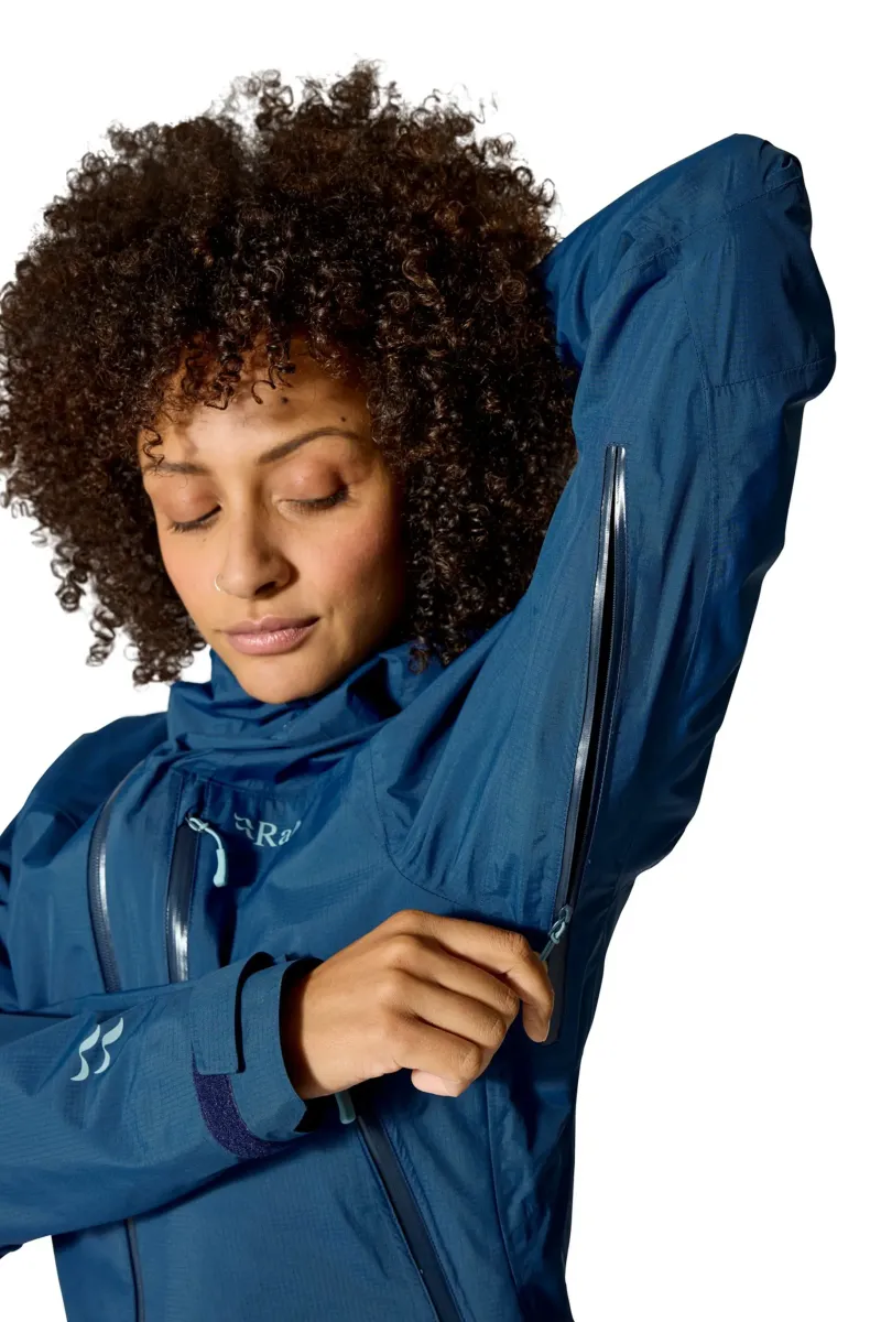 Rab Waterproof Jackets-Womens Downpour Mountain Jacket - Tempest Blue
