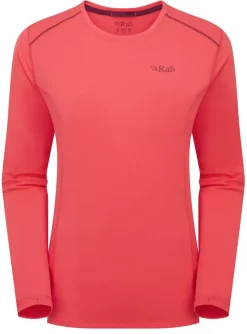 Rab T-Shirts & Baselayers-Womens Force Long Sleeved Tee - Hibiscus