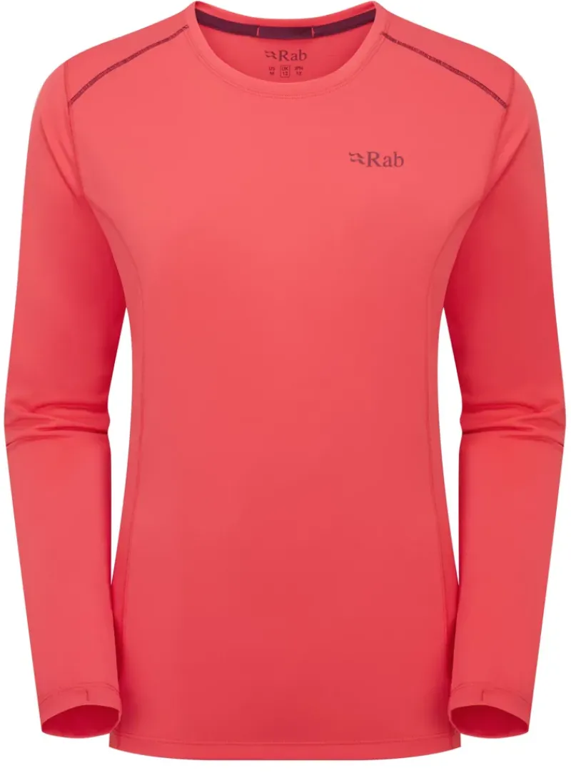 Rab T-Shirts & Baselayers-Womens Force Long Sleeved Tee - Hibiscus